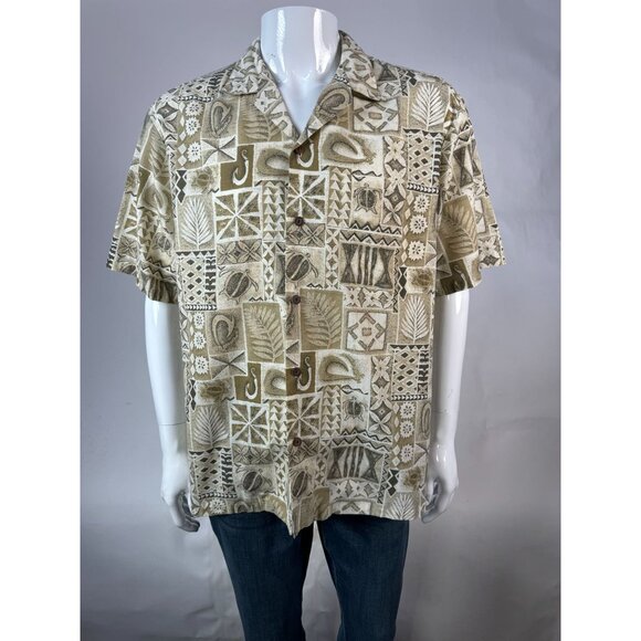 Ho Aloha Made In Hawaii Mens Beige Hawaiian Shirt - Picture 11 of 16